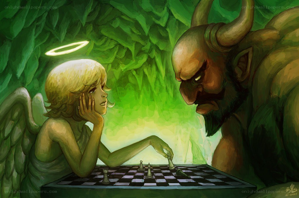 Angel and demon chess match