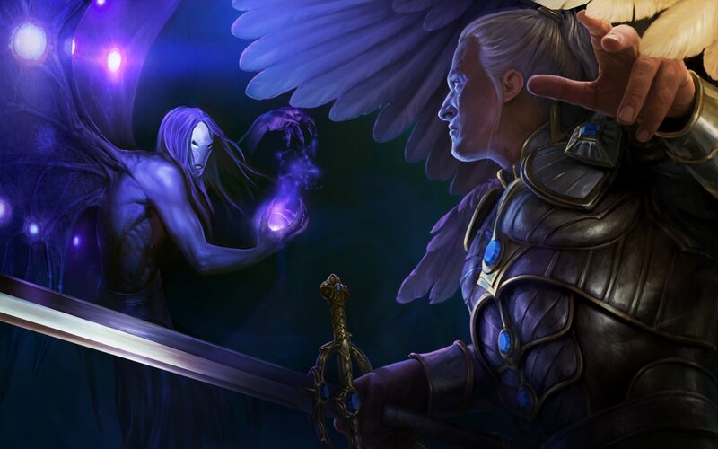 angel and demon confrontation