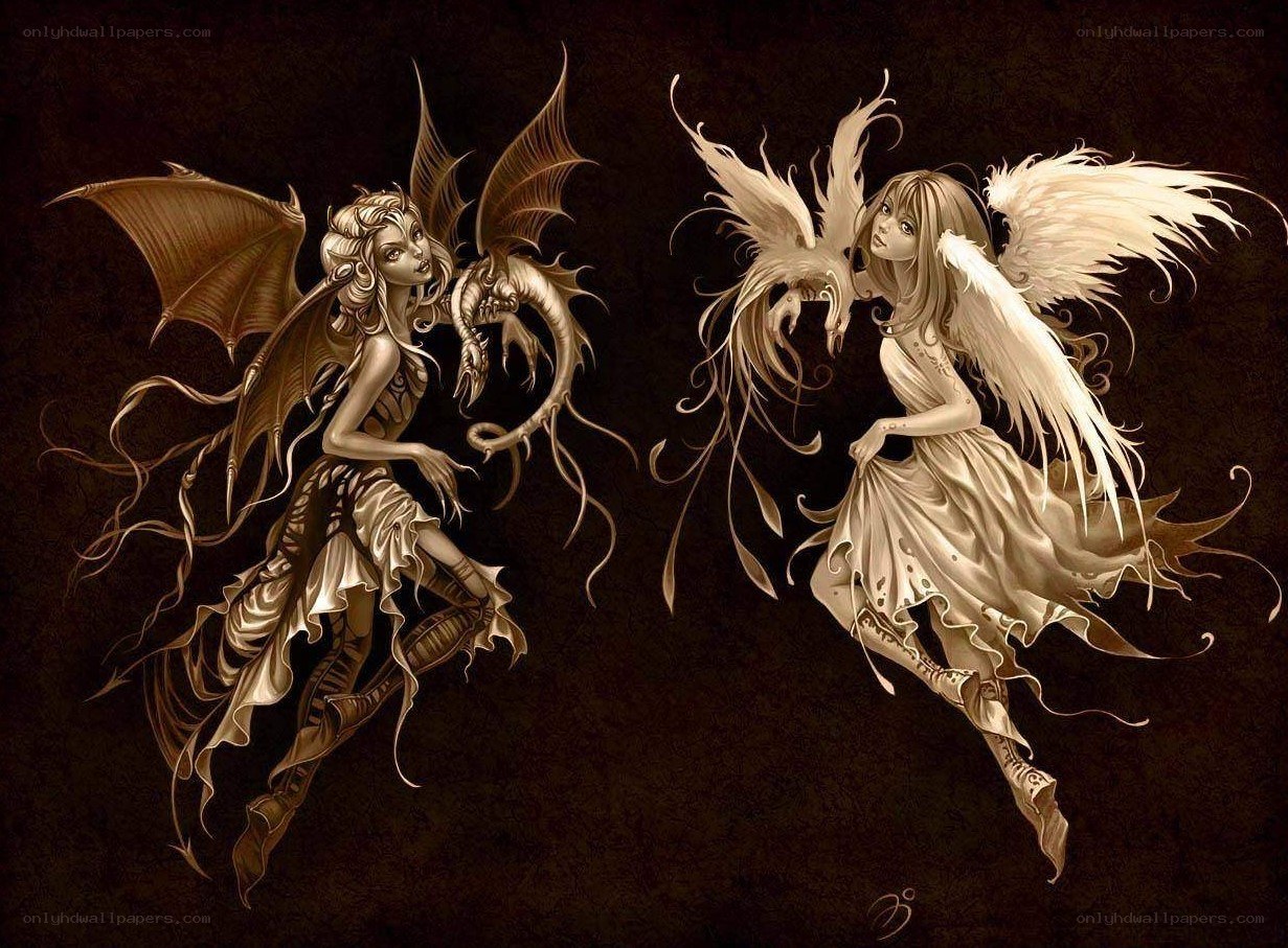 angel and demon fairies