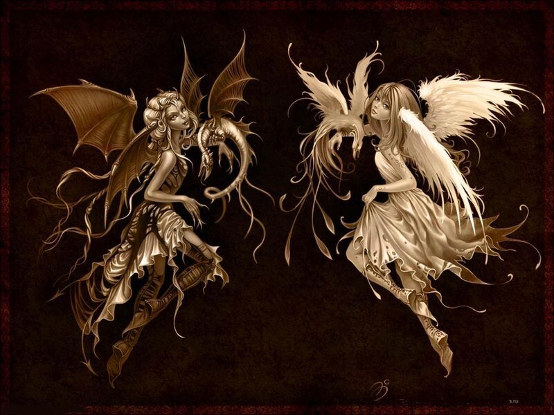 angel and demon fairies