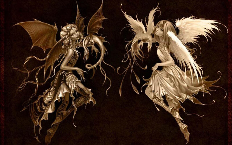 angel and demon fairies