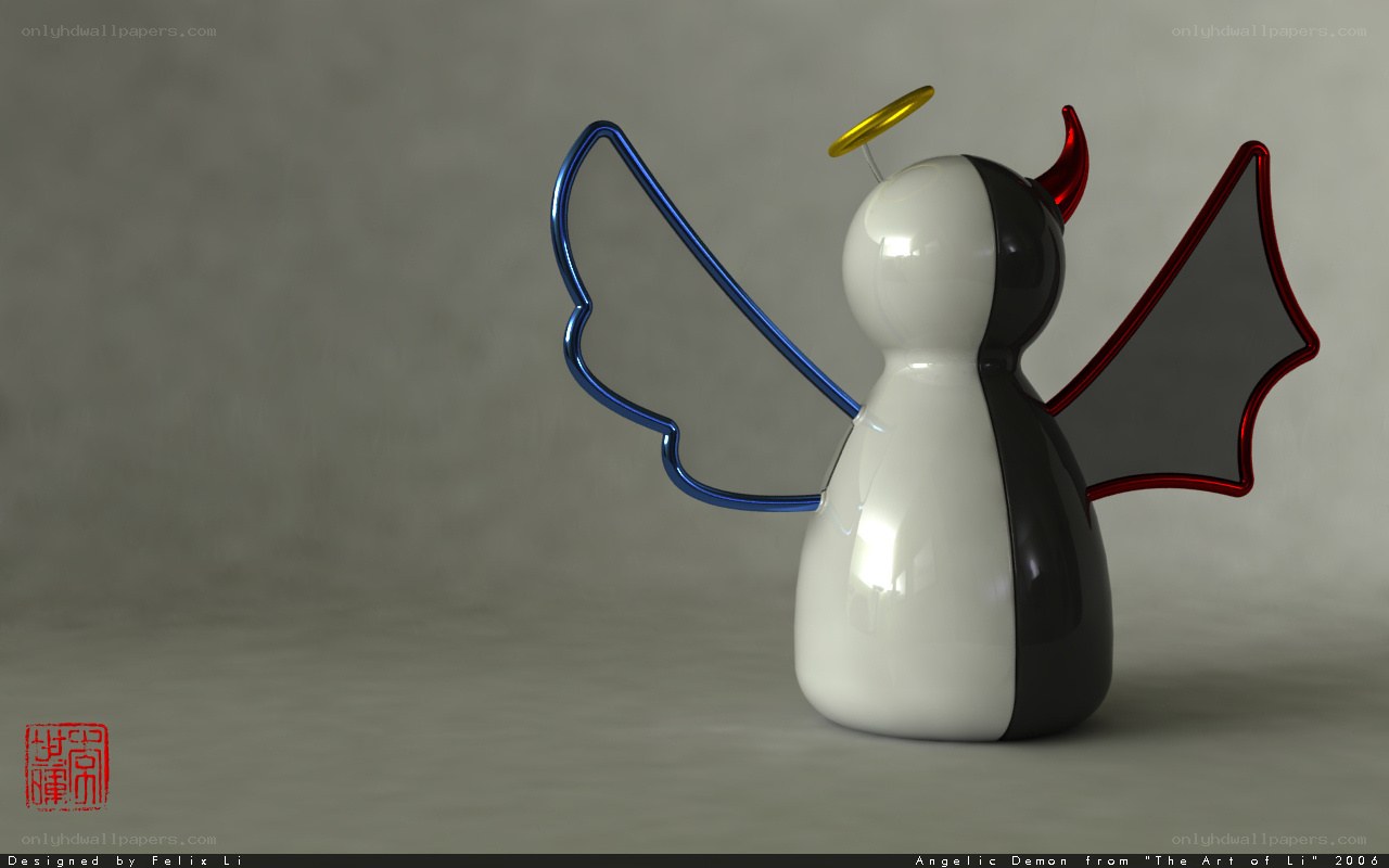 Angel and demon figurine