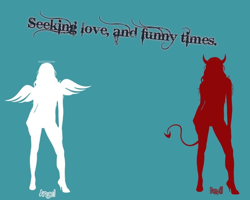 Angel and devil silhouettes