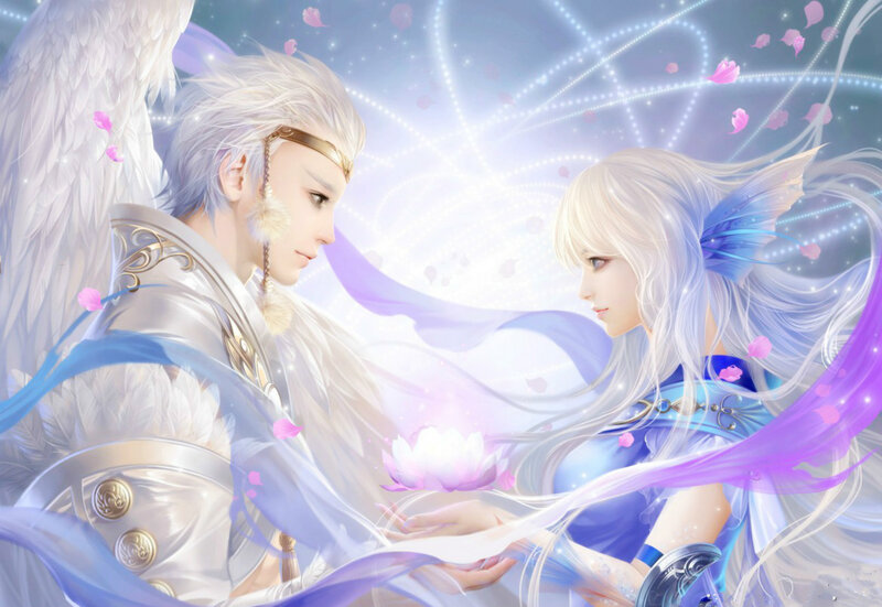 Angel and Fairy Couple — White