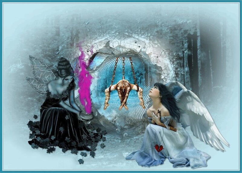 Angel and Fairy with Chained Figure