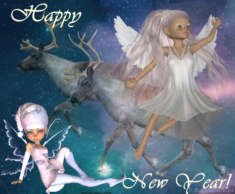Angel and Fairy with Reindeer