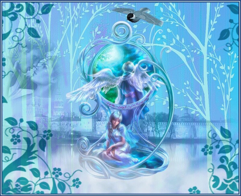 Angel and Girl in Circle