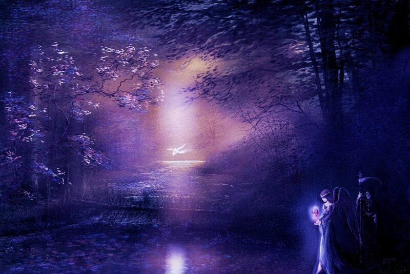 Angel and Grim Reaper — Purple