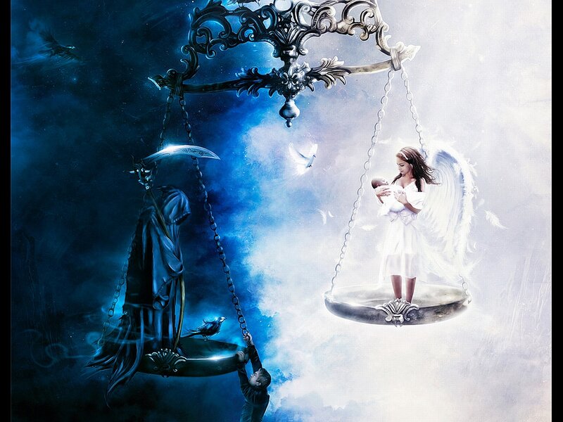 Angel and Grim Reaper