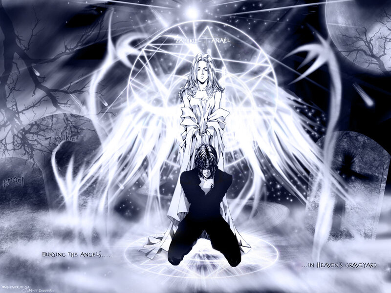Angel and Kneeling Figure — Black