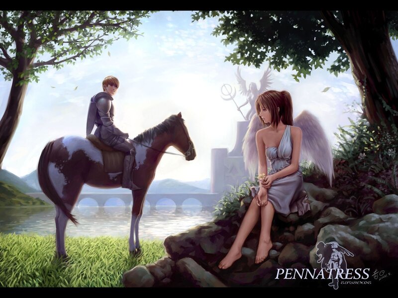 Angel and Knight by River