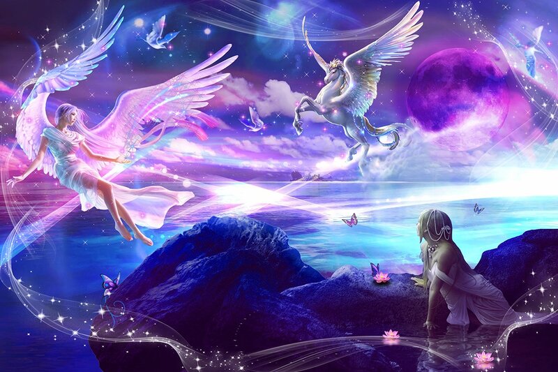 Angel and Unicorn in Fantasy