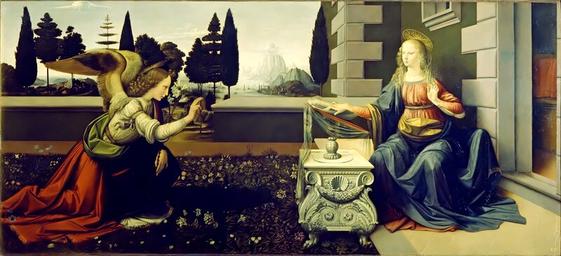 Angel and Virgin Mary — Blue