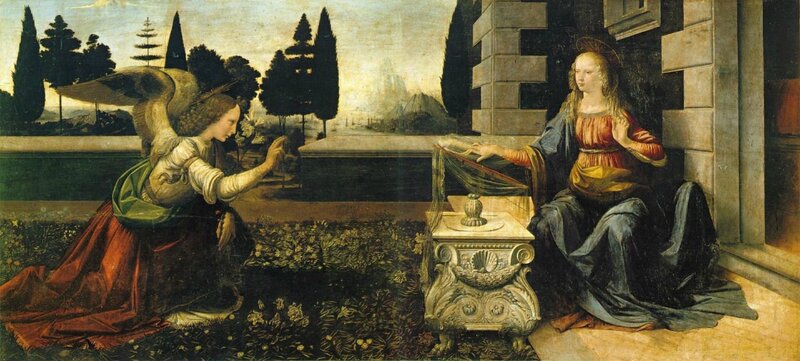Angel and Virgin Mary — Green