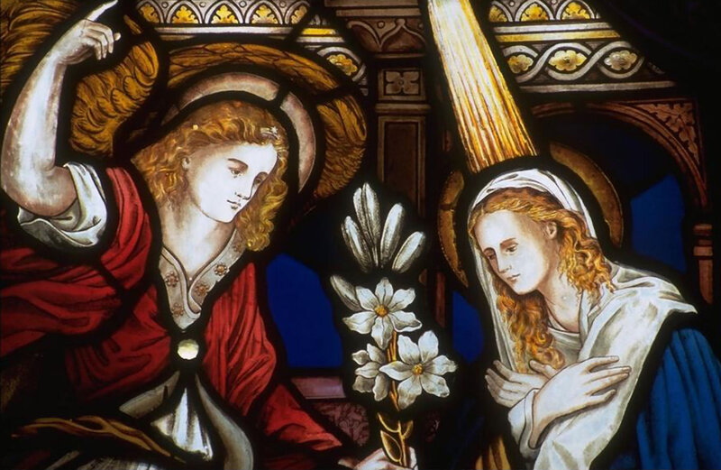 Angel and Virgin Mary — Red