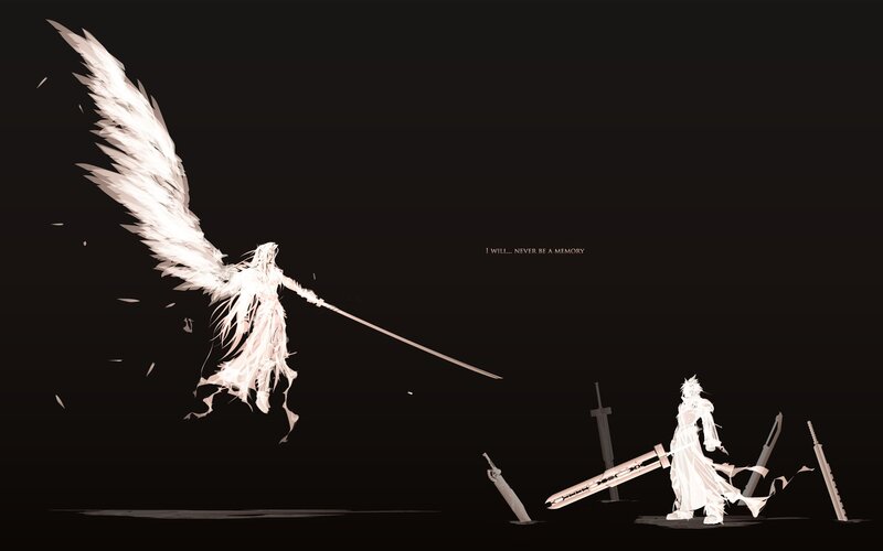 Angel and warrior confrontation