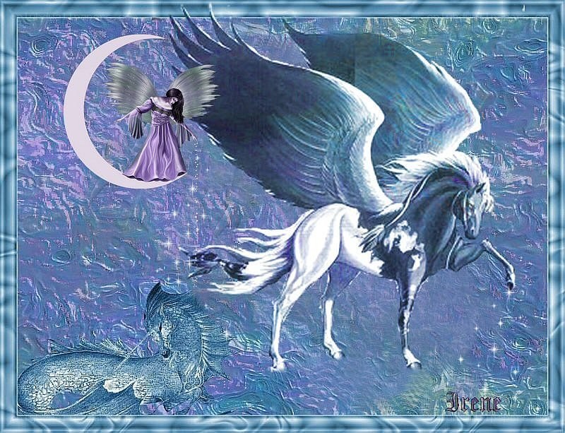 Angel and winged horse