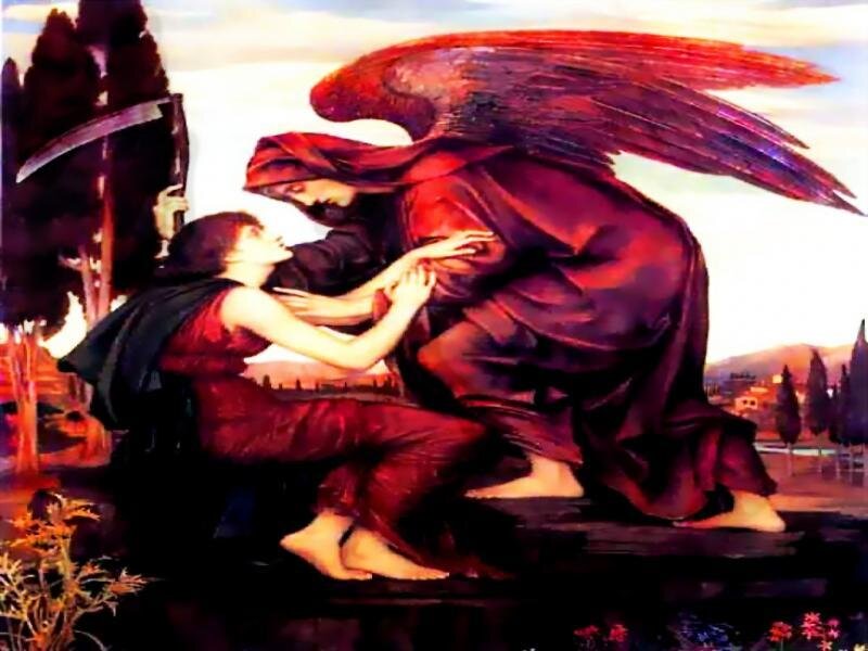 Angel and Woman on Stone