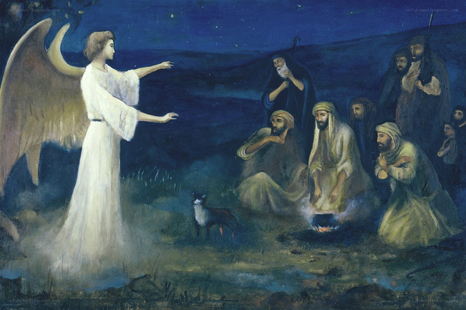 Angel appears to shepherds
