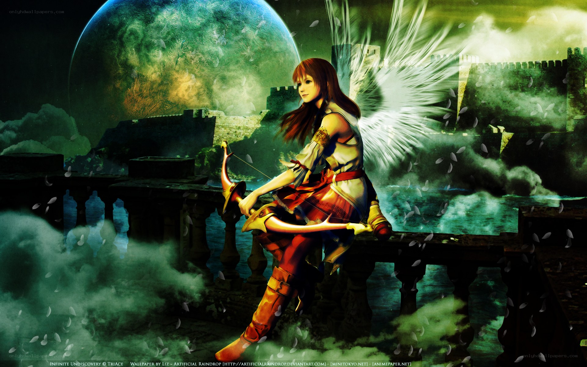 Angel archer on a castle wall