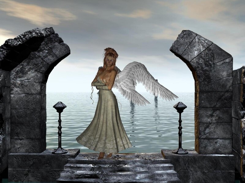 angel at the water's edge