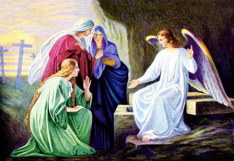 Angel at Tomb — White, Dramatic