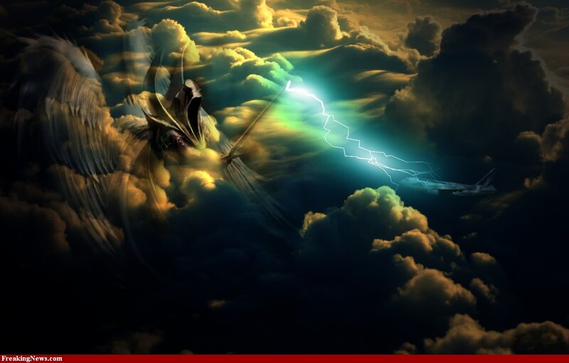 Angel Attacking Airplane