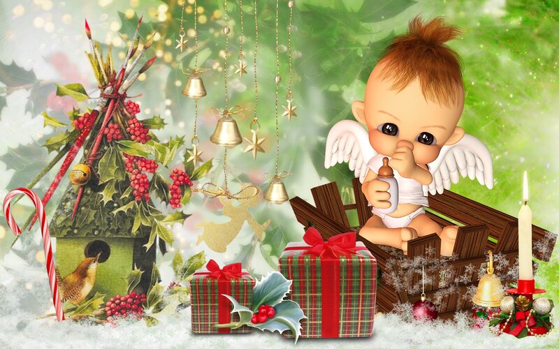 Angel Baby in Basket