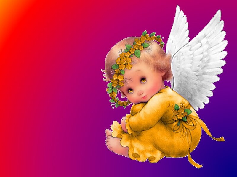 angel baby with flower crown