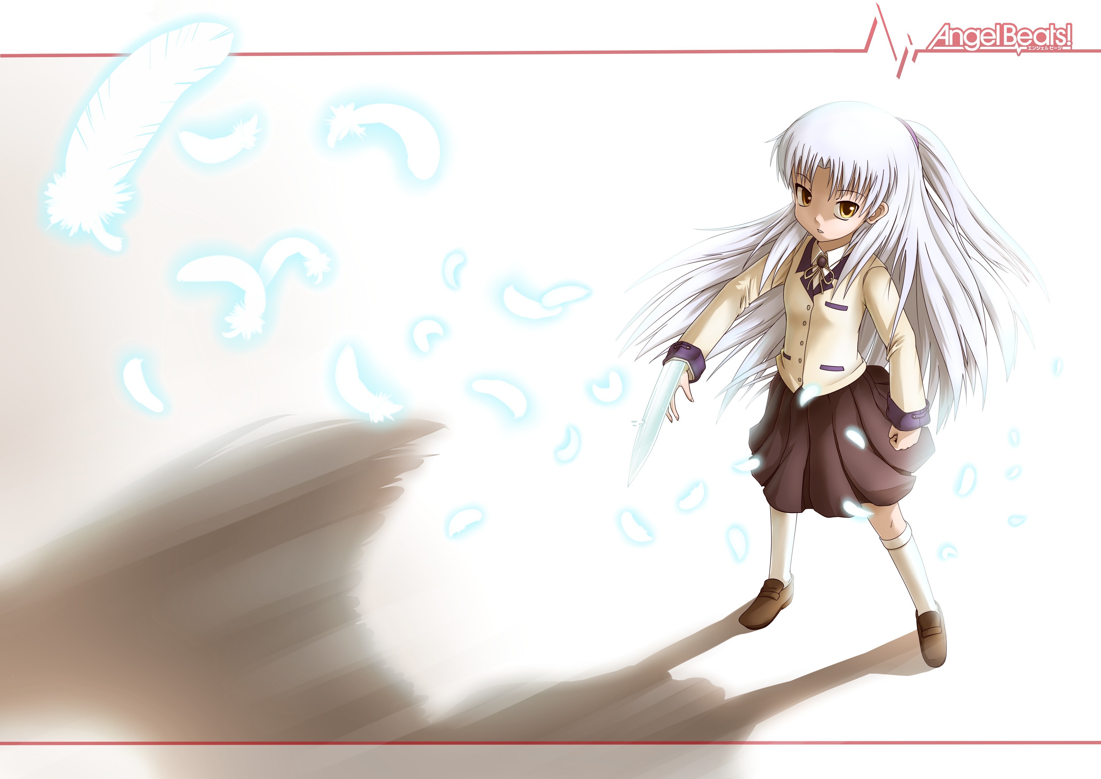 Angel Beats! character with feather magic