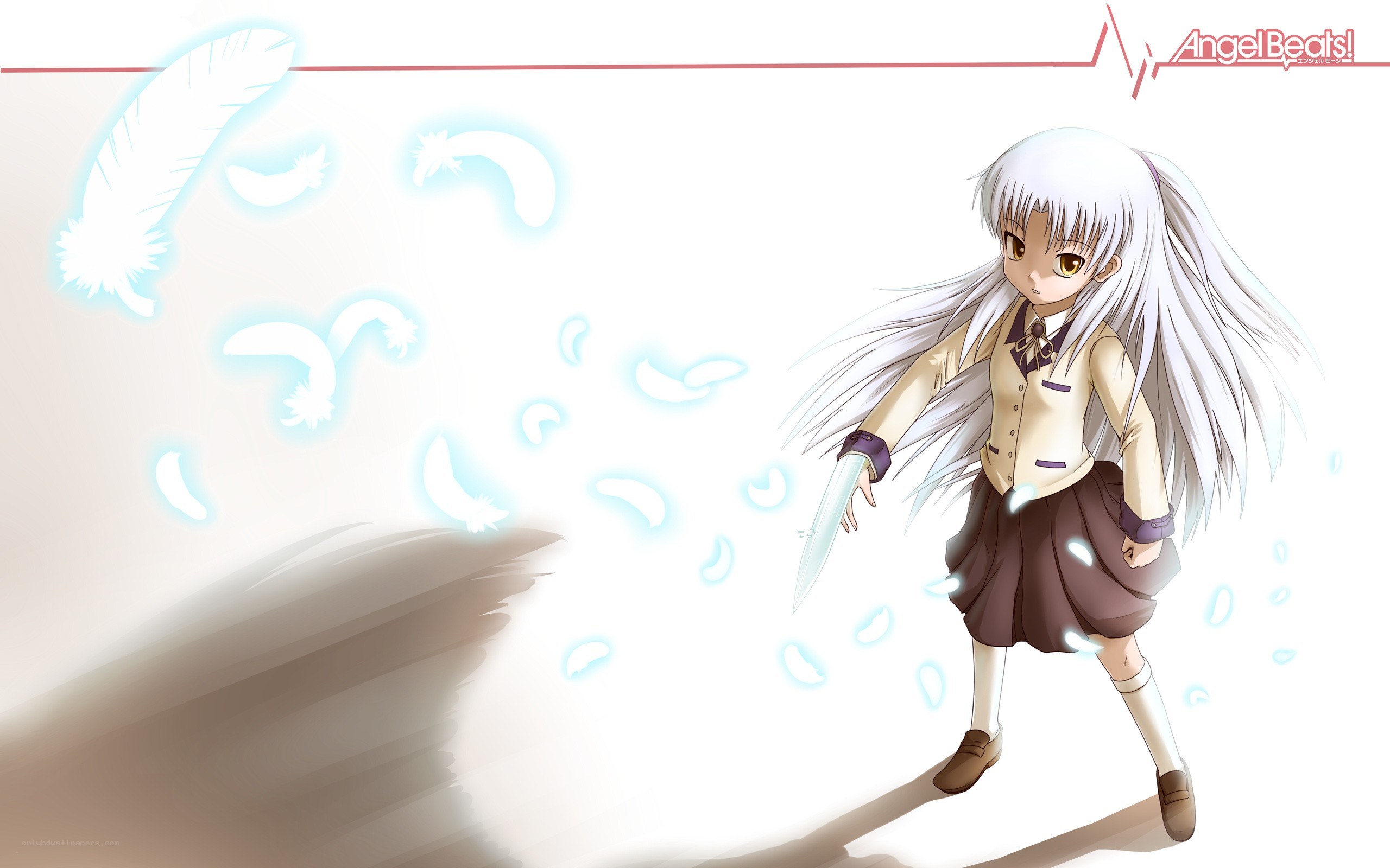 Angel Beats! character with feather magic