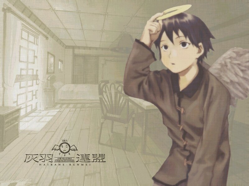 Angel boy in a room