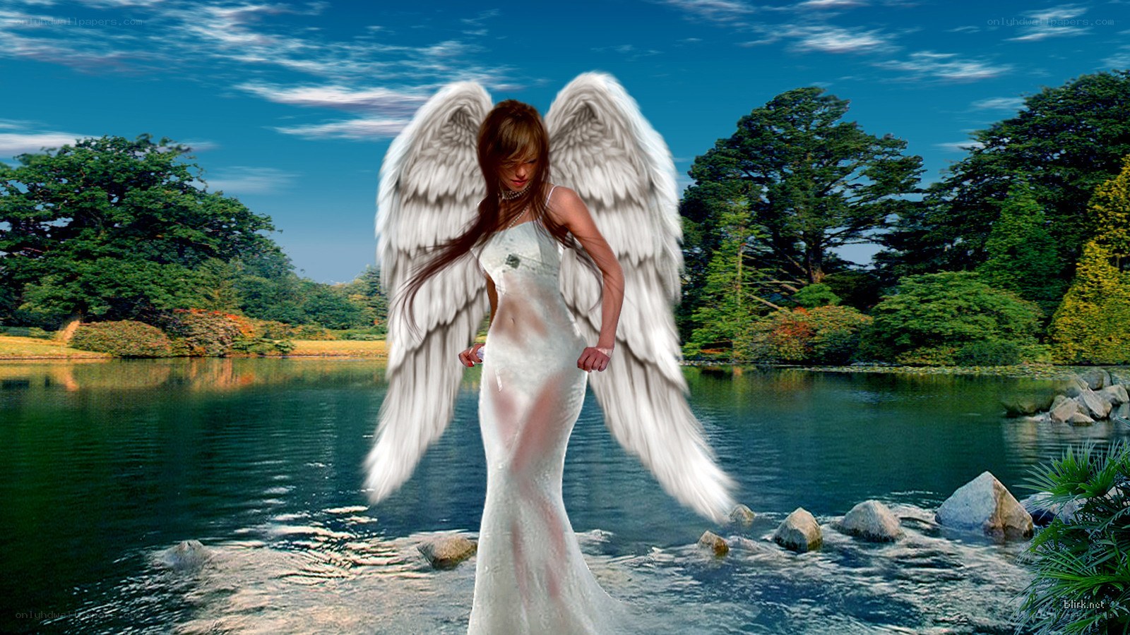 Angel by the lake