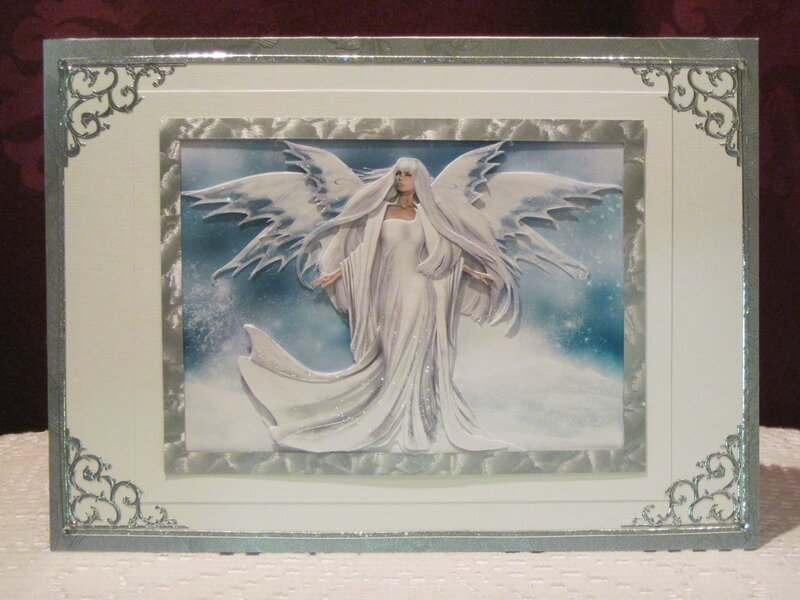 Angel card with white wings