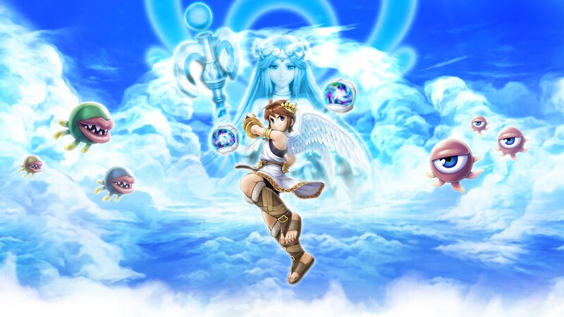 Angel character in sky battle