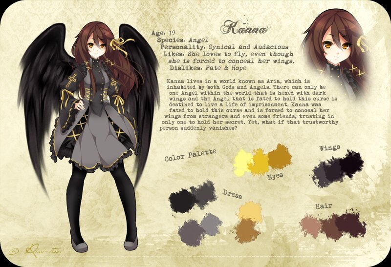 Angel Character with Black Wings
