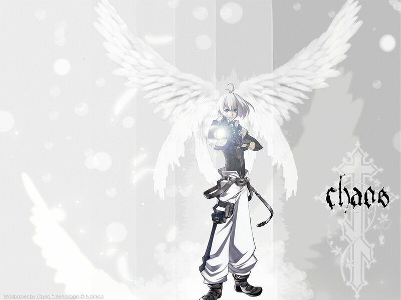 Angel character with white wings