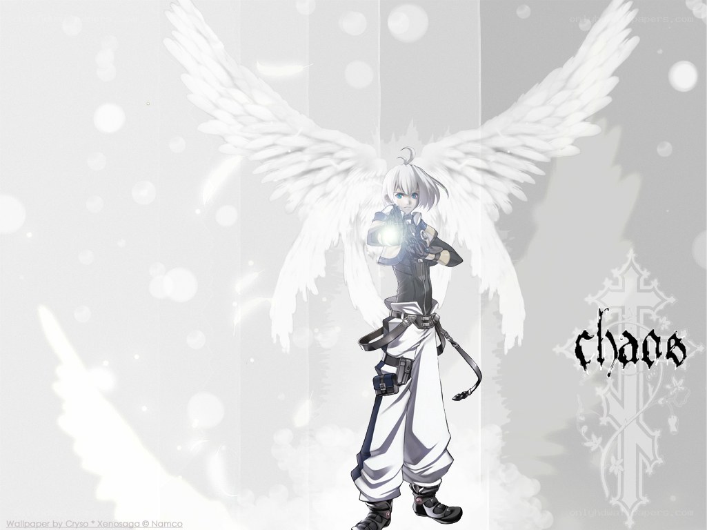 Angel character with white wings