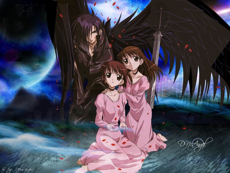 Angel characters in pink dresses
