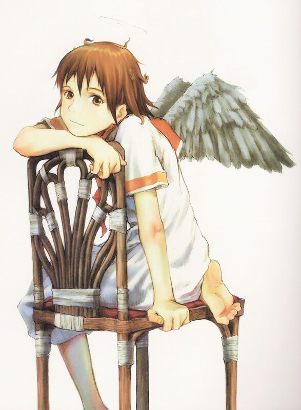 Angel child on a chair