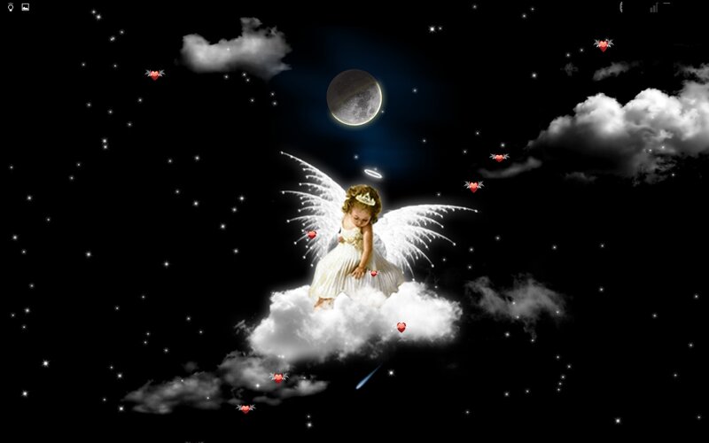 Angel Child on Cloud — Black