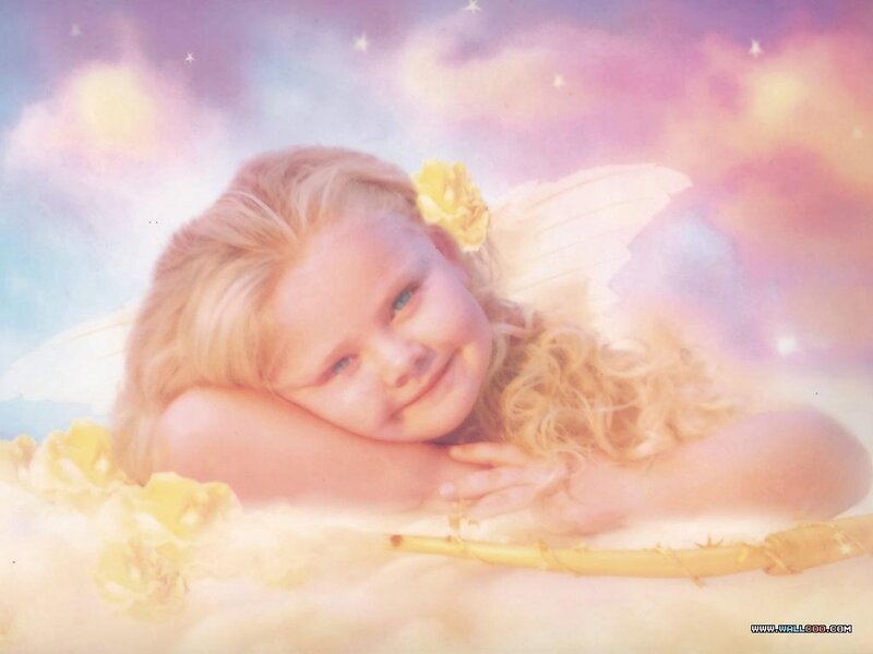 Angel child on clouds