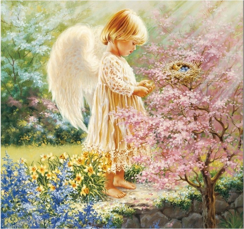 Angel Child with Bird Nest