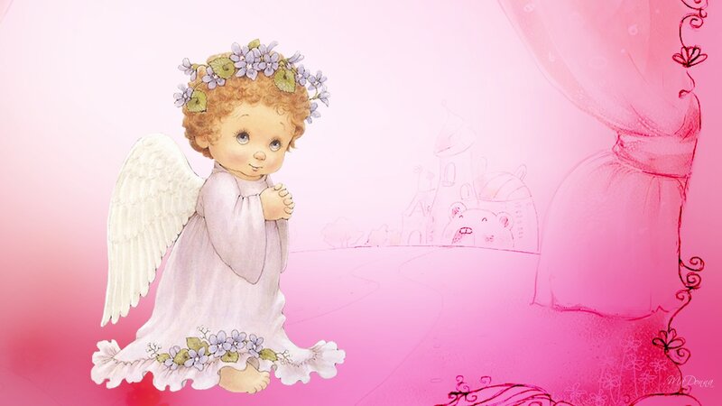 Angel Child with Flowers
