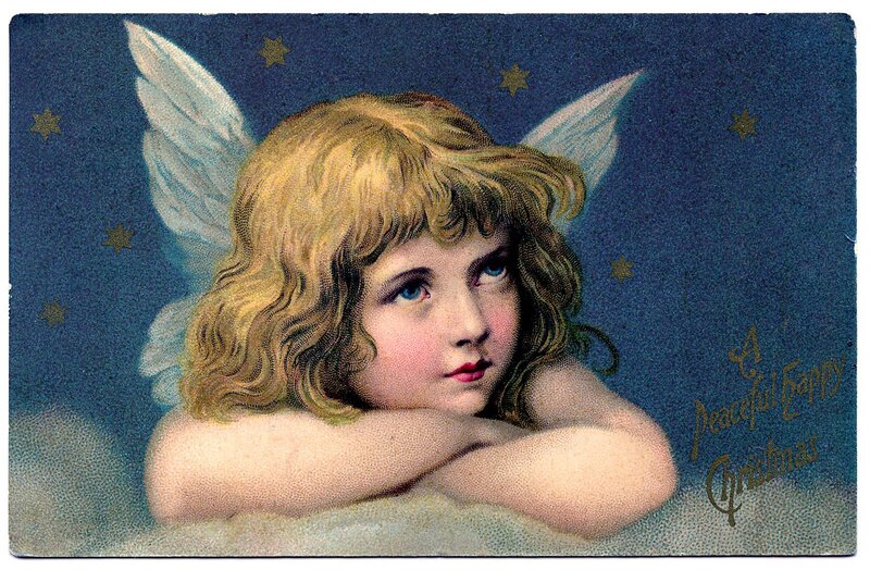 Angel Child with Wings — Blue, Peaceful