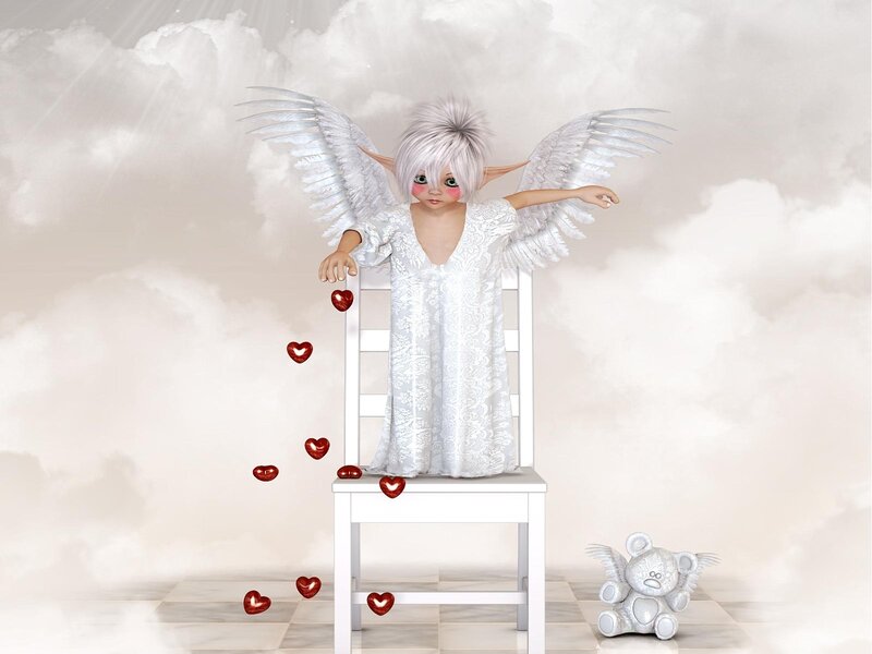 Angel Child with Wings — White