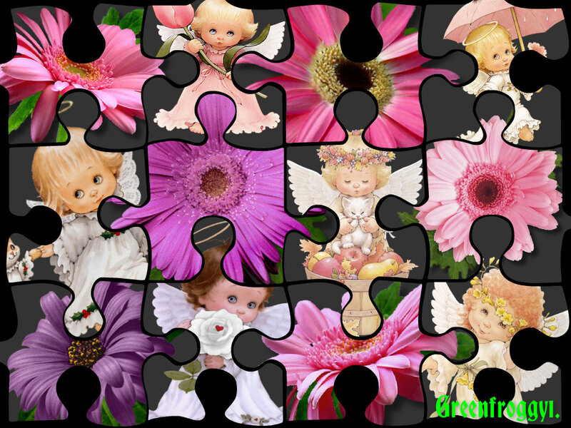 Angel Children with Flowers