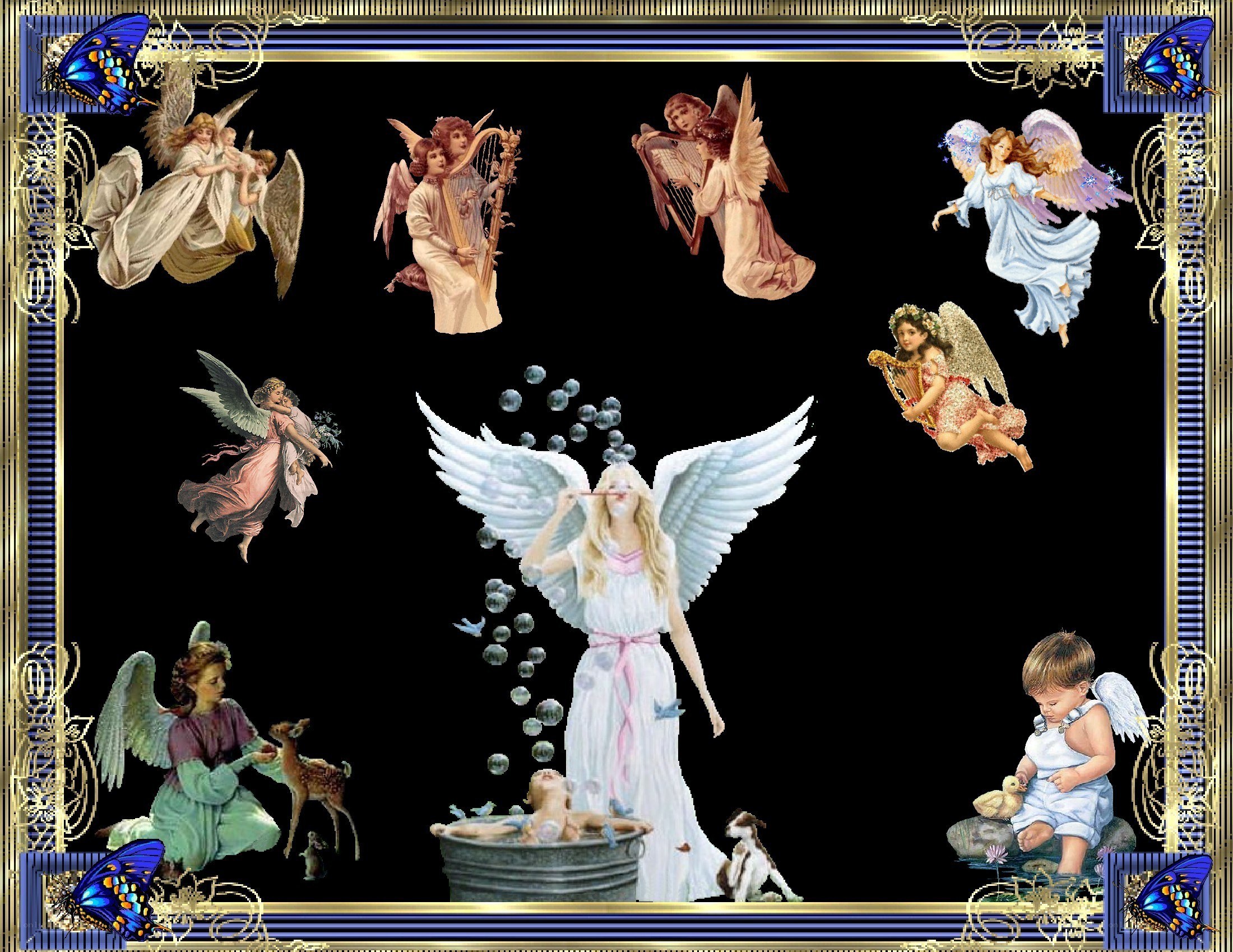 Angel collage with butterflies