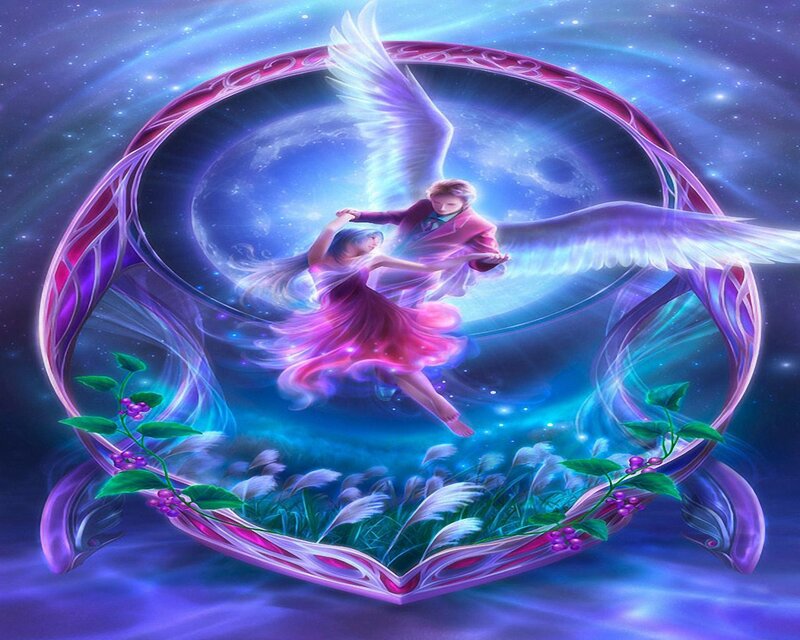 Angel Couple Dancing — Purple