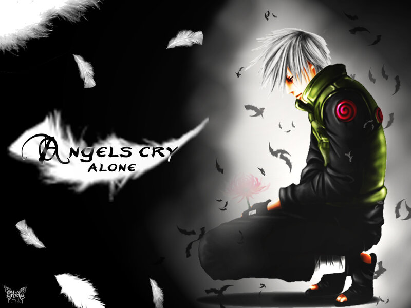 Angel crying alone